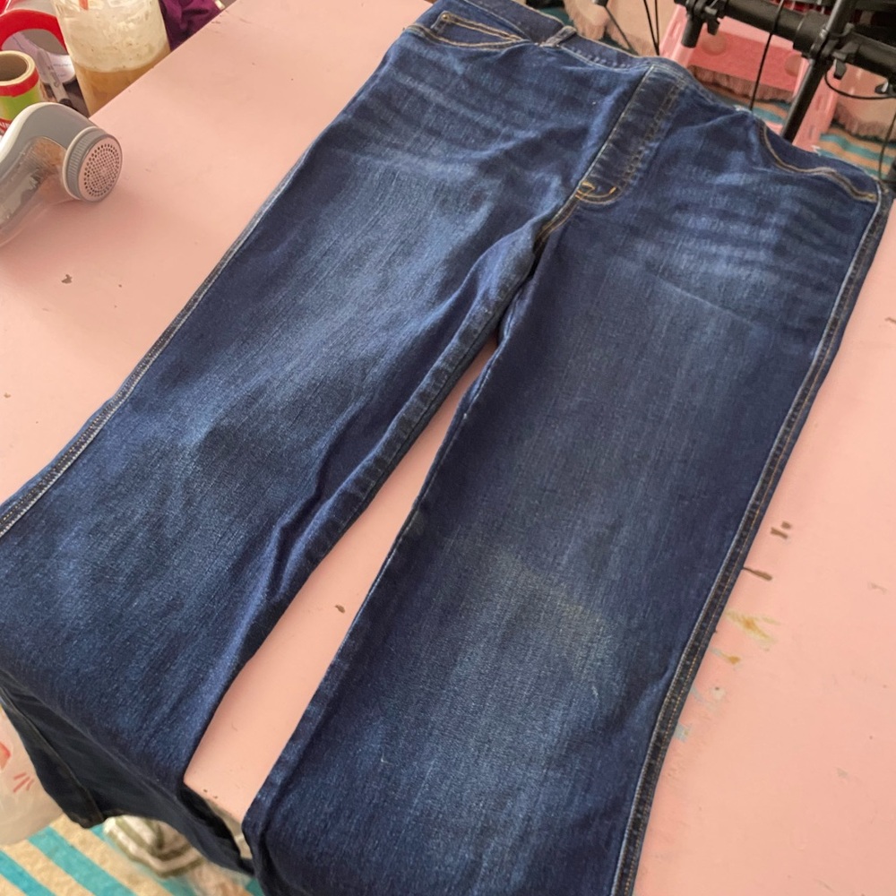 Spanx XL Tall Flare Jeans Slimming Flared Denim Medium Wash Mid High Rise - Picture 12 of 12